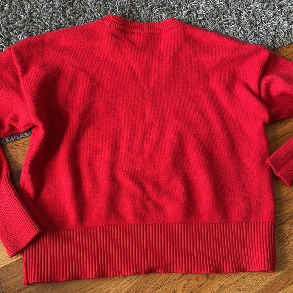 Philosophy Crew Neck Super Soft Trim Ribbed Red Sweater Size X Large - Picture 10 of 10